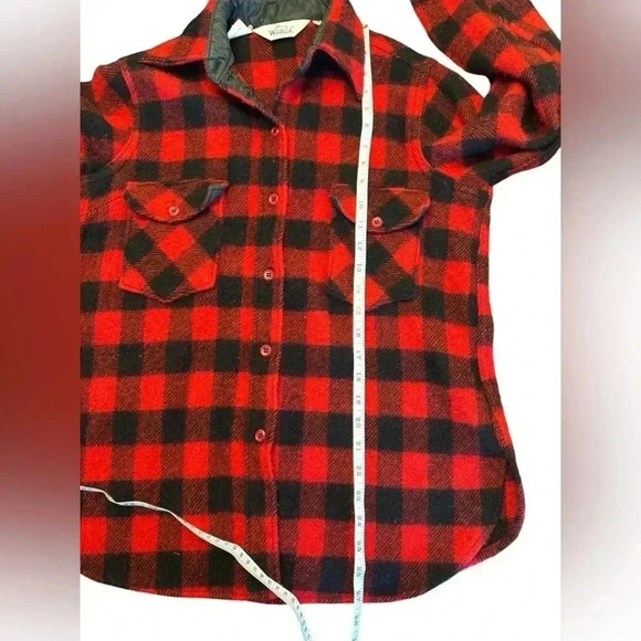 VTG Woolrich Buffalo Plaid Wool Mackinaw Cruiser Hunting Jacket Sz 18 - Picture 14 of 14